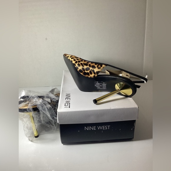 Nine West Orlanda slingback stiletto pump in a leopard print. - Picture 12 of 16